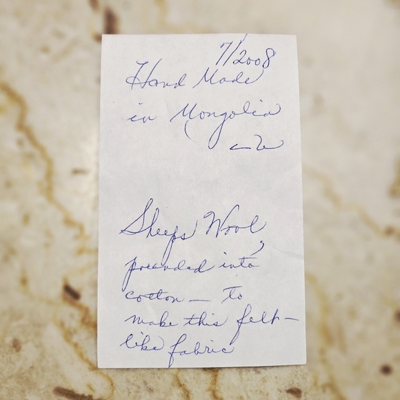 Handmade Whimsical Artisan Sheep's Wool Felted Green Blue Shoulder Bag Mongolia - Picture 7 of 7